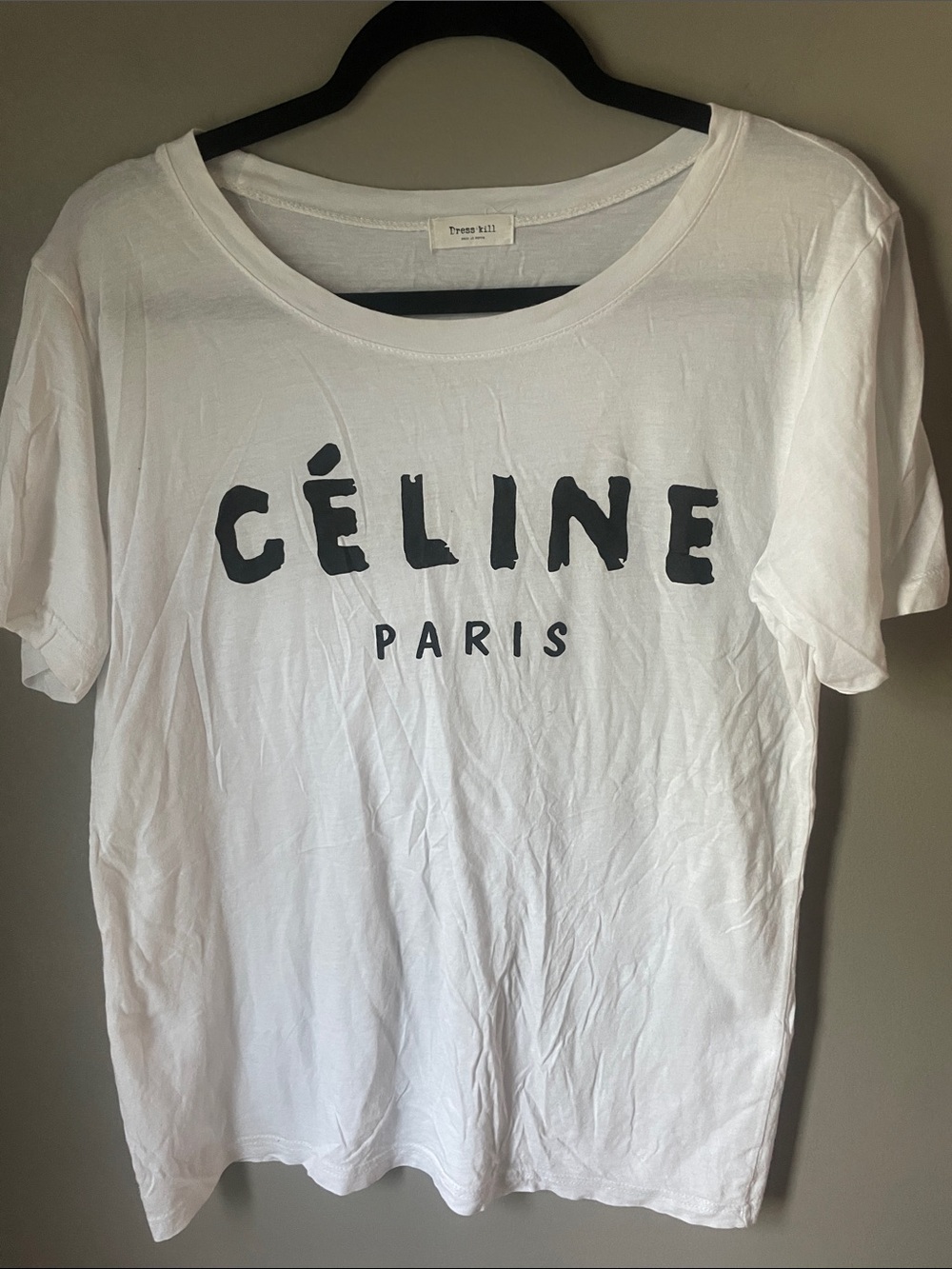 Paris White Short Sleeve Logo Tee - Women's Casual Top